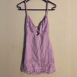 Zara Purple Mini Dress with Lace Detailing
